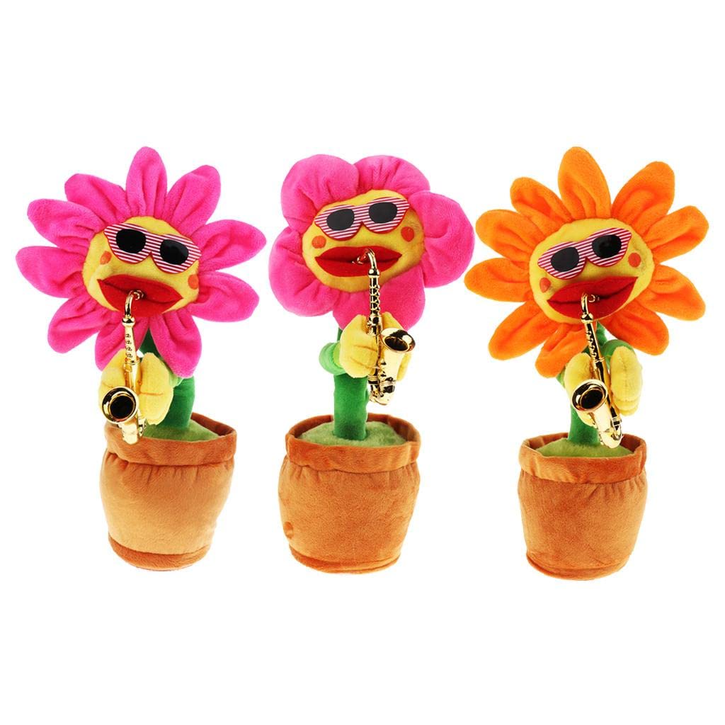 Dancing Electronic Singing Toy Flower Bobble, Orange leaves, as